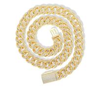 BNCXMO 14K Gold Over S925 Eye Design Collier hip-hop masculin avec une chaîne cubaine Moisanite Micro-Pave, Gift Bling Style Street Style