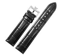 BNCXMO 19 mm 20 mm 21 mm 22 mm Remplacement de bande de montre en cuir authentique pour patrimoine VC Black Blue Brown CowHide (Couleur: 25-12 mm, taille: 22 mm)