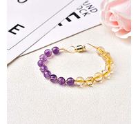 BNCXMO Amethyst/Rutilated Quartz Lucky Bracelet pour bonne chance Feng Shui chinois pour les femmes attire de l'argent apporter une prospérité pour la collection