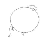 BNCXMO Bracelet à la cheville délicate, authentique 925 argent sterling fashion gland insecte papillon brillance brillante chevilles pour femmes argent fin 925 bijoux