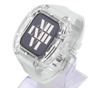 BNCXMO Bracelet de montre de sport transparent en caoutchouc, pour séries 8, 7, 6, 5, 4, SE, bracelet de sport, kit de mod pour iWatch 44 mm, 45 mm, accessoires de rechange, 44mm, A