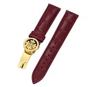 BNCXMO Bracelet de montre en cuir véritable 19 mm, 20 mm, 22 mm pour Patek Philippe Wath bracelets avec fermoir déployant en acier inoxydable pour homme et femme, 22mm, A