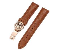 BNCXMO Bracelet de montre en cuir véritable 19 mm, 20 mm, 22 mm pour Patek Philippe Wath bracelets avec fermoir déployant en acier inoxydable pour homme et femme, 19mm, A