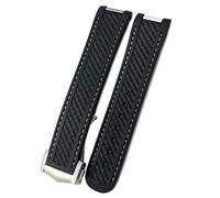 BNCXMO Bracelet de montre Omega Aqua Terra AT150 8900 avec fermoir déployant, 20 mm en caoutchouc et silicone, Black buckle, A