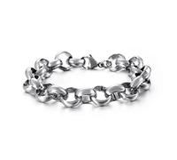 BNCXMO Bracelet en acier inoxydable pour hommes, bracelet enveloppe de liaison, idée cadeau pour hommes