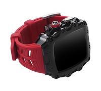 BNCXMO Bracelet en caoutchouc + kit de modification métallique pour bracelet 44 mm 45 mm SE 7 6 5 4 Bracelet de montre de luxe modifié Diy pour iWatch 45 mm 44 mm, 44MM, A