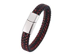 BNCXMO Bracelet enveloppe, bracelets bracelet tissé pour enfants bracelet masculin en acier inoxydable avec une longueur de fermoir magnétique 16,5 cm cadeaux pour hommes, faux, sans zircone
