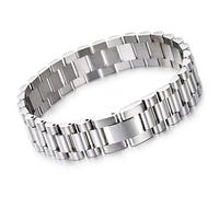 BNCXMO Bracelets de liaison en acier inoxydable pour hommes pour hommes, bracelet de montre, bracelet de chaîne de forme, cadeau pour couples, mari, petit ami