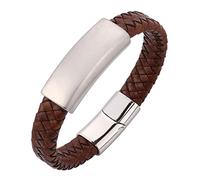 BNCXMO Bracelets pour hommes, bracelet à charme bracelet tissé pour hommes en acier inoxydable chaîne de poignets personnalisée avec cadeaux de fermoir magnétique