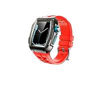 BNCXMO Cas de sangle de kit de modification pour bande 44 mm 45 mm en caoutchouc en acier inoxydable Bande de montre Iwatch Series 8 7 6 SE 5 Correa