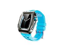 BNCXMO Cas de sangle de kit de modification pour bande 44 mm 45 mm en caoutchouc en acier inoxydable Bande de montre Iwatch Series 8 7 6 SE 5 Correa