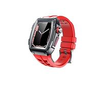 BNCXMO Cas de sangle de kit de modification pour bande 44 mm 45 mm en caoutchouc en acier inoxydable Bande de montre Iwatch Series 8 7 6 SE 5 Correa