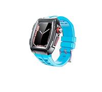 BNCXMO Cas de sangle de kit de modification pour bande 44 mm 45 mm en caoutchouc en acier inoxydable Bande de montre Iwatch Series 8 7 6 SE 5 Correa