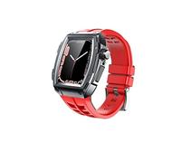 BNCXMO Cas de sangle de kit de modification pour bande 44 mm 45 mm en caoutchouc en acier inoxydable Bande de montre Iwatch Series 8 7 6 SE 5 Correa