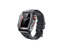BNCXMO Cas de sangle de kit de modification pour bande 44 mm 45 mm en caoutchouc en acier inoxydable Bande de montre Iwatch Series 8 7 6 SE 5 Correa