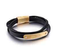 BNCXMO Charme bracelet de charme, bracelet extensible bracelets de chaîne byzantine pour hommes bracelets de poignet punk masculin en acier inoxydable avec fermoir magnétique cadeaux pour hommes