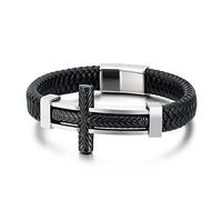 BNCXMO Charme bracelet de charme pour hommes, bracelets de festival Bracelets multicouches Chaîne de bracelet familiale en acier inoxydable avec fermoir magnétique
