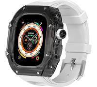 BNCXMO Clear Watch Case + Watch Band Modification Kit , pour ultra 49 mm , Couverture de montre de montre entièrement transparente et jeu de mod de sangle de montre , pour iWatch 8 7 6 5 4 4 Série SE