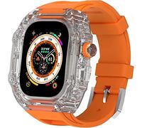 BNCXMO Clear Watch Case + Watch Band Modification Kit , pour ultra 49 mm , Couverture de montre de montre entièrement transparente et jeu de mod de sangle de montre , pour iWatch 8 7 6 5 4 4 Série SE