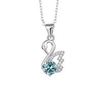 BNCXMO Collier avec pendentif rond en moissanite et diamant coloré pour filles 1 carat, A, A