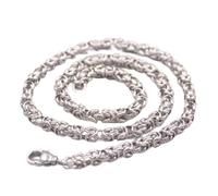 BNCXMO Collier byzantin Real 925 Silver Chain sculpté 29-30g / 19,7 pouces