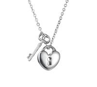 BNCXMO Collier de verrouillage des produits pour les filles pour femmes et hommes, 925 Collier de coeur à écrous en argent sterling
