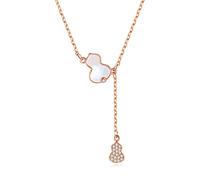 BNCXMO Collier pour femmes Gourd Collier Femelle Sterling Silver Clavicule Chaîne Nouveau Luxury Design Fu Lu Collier cadeau Pendant pour femmes Collier de tour de cou