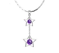 BNCXMO Colliers pour femmes filles Amethyst 925 STERLING Silver Pendant w / 16/18 pouces Collier de collier pour femmes Colliers de tour de cou, colliers