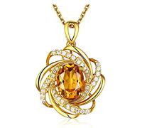 BNCXMO Femmes de moulin à vent en forme de vent de vent 1.6ct Collier citrine Collier en or jaune