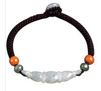 BNCXMO Feng Shui Amulet Natural Authentic Jade Lotus Lucky Charm Bracelet chinois de corde rouge à la main