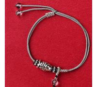 BNCXMO Feng Shui Wealth Bracelet Amulet Ruyi Lock Long Life Lock Ichthyosaur Pendant Bracelet tissé Ajustement obsidien Cinnabar White Agate White Quartz Perles