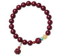 BNCXMO Feng Shui Wealth Bracelet pour femmes Natural Cinnabar Pumpkin Beads Lotus Beads Bracelet Stretchy Brangle Mantra Mantra Perre Talisman pour la prospérité Bonne chance