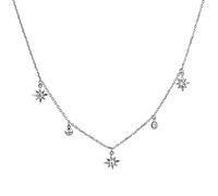 BNCXMO Girls Jewelry Accessoire Starry Spakle Star Linked CZ Zircon Choker Collier Longues chaînes N Décorations de mariage