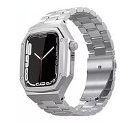 BNCXMO Kit de modification de luxe Mod Met Metal Cadre pour le boîtier de bande 8 7 6 5 4 3 44 mm 45 mm STRAP DE VANGE DE WATCH POUR IWATCH Série 7