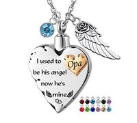 BNCXMO Le collier de crémation du cœur pour les cendres est livré avec un collier d'urne d'ange ange avec 12 PC Standon - J'étais son ange, maintenant il/elle est à moi