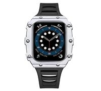 BNCXMO Luxury pour le kit de modification du boîtier de bande 45 mm 44 mm 41 mm 40 mm en fibre de carbone Sangle de case en céramique pour iwatch 8 7 6 SE 5 4 SE (couleur: rose bleu, taille: 44 mm)