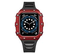 BNCXMO Luxury pour le kit de modification du boîtier de bande 45 mm 44 mm 41 mm 40 mm en fibre de carbone Sangle de case en céramique pour iwatch 8 7 6 SE 5 4 SE (couleur: rose bleu, taille: 44 mm)