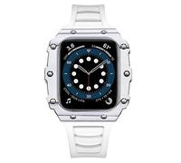 BNCXMO Luxury pour le kit de modification du boîtier de bande 45 mm 44 mm 41 mm 40 mm en fibre de carbone Sangle de case en céramique pour iwatch 8 7 6 SE 5 4 SE (couleur: rose bleu, taille: 44 mm)