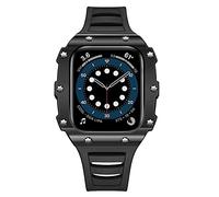 BNCXMO Luxury pour le kit de modification du boîtier de bande 45 mm 44 mm 41 mm 40 mm en fibre de carbone Sangle de case en céramique pour iwatch 8 7 6 SE 5 4 SE (couleur: rose bleu, taille: 44 mm)