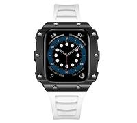 BNCXMO Luxury pour le kit de modification du boîtier de bande 45 mm 44 mm 41 mm 40 mm en fibre de carbone Sangle de case en céramique pour iwatch 8 7 6 SE 5 4 SE (couleur: rose bleu, taille: 44 mm)