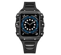 BNCXMO Luxury pour le kit de modification du boîtier de bande 45 mm 44 mm 41 mm 40 mm en fibre de carbone Sangle de case en céramique pour iwatch 8 7 6 SE 5 4 SE (couleur: rose bleu, taille: 44 mm)