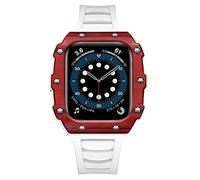 BNCXMO Luxury pour le kit de modification du boîtier de bande 45 mm 44 mm 41 mm 40 mm en fibre de carbone Sangle de case en céramique pour iwatch 8 7 6 SE 5 4 SE (couleur: rose bleu, taille: 44 mm)
