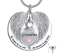 BNCXMO Pas plus à mes côtés, mais pour toujours dans mon cœur en acier inoxydable Memorial Cremation Urn Pendants Collier pour cendres - Grand-mère