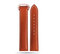 BNCXMO Pour Omega 300 150 007 AT150 Bracelet de montre marron Fermoir déployant 19 mm 20 mm 21 mm Bracelet en cuir italien, 20 mm, A