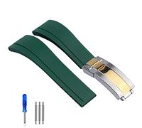 BNCXMO Sangle de montre en caoutchouc pour Tudor Black Bleu vert étanche en silicone 20 mm 21 mm (,), 21 mm