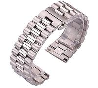 BNCXMO Sangle de montres, sangle en acier inoxydable 22 mm 21 mm 20 mm 18 mm 16 mm montre des femmes de sangle pour femmes masculines Bracelet (Couleur du bande: argent, bande de bande: 16 mm)