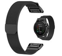 BNCXMO Sangle magnétique pour Fenix 7x 3 HR 5x 6x 6 Pro 5 Plus Metal Milanese Watch Band 20/22/26 mm pour le précurseur 935 945 Pins rapides