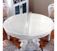 BNDDUP Nappe Ronde Transparente PVC Souple Plastique Protection Plan De Travail Cuisine, épaisseur 3mm, Nappe Anti-Taches, Imperméable, pour Salle à Manger, Fête ou Maison Diameter 110cm