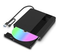 BNEHHOV Lecteur DVD externe pour PC portable, USB 3.0 Type C Graveur CD DVD +/-RW CD ROM Lecteur DVD externe pour ordinateur portable, bureau, Windows XP/7/8/10/Vista/Linux