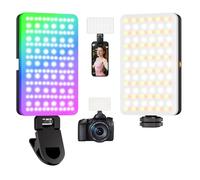 BNEHHOV Lumière vidéo 138 LED RGB pour Selfie, 360° Full-Color Portable avec 30 Modes de scène, Rechargeable CRI 95+ 2700-6500K éclairage Photo vidéo, pour téléphone, fête, Streaming